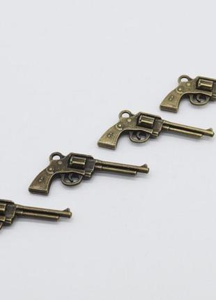 Пістолет металева накладка колір "антична бронза" 36х15 мм товари для рукоділля та творчості