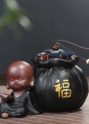 Чайница монах фукуро кансю черная