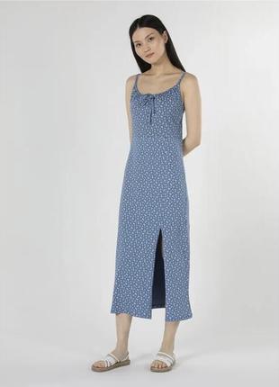 Темно-голубое кэжуал платье-комбинация colin's с цветочным принтом