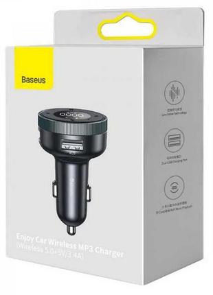 Авто fm модулятор bluetooth блютуз трансмітер baseus 3.4a