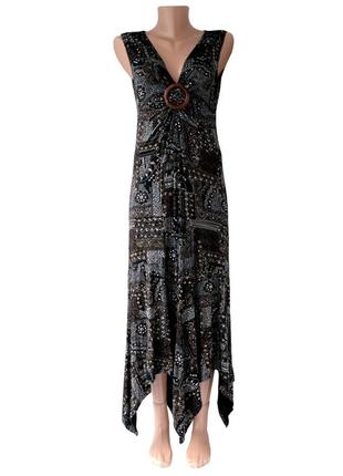 .брендовое длинное платье "wallis" с асимметричным низом. размер uk12/eur40 .7 фото
