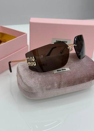 Очки солнцезащитные miu miu mu54ys коричневые