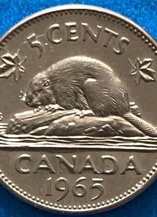 Монета канади 5 центів 1965 р.