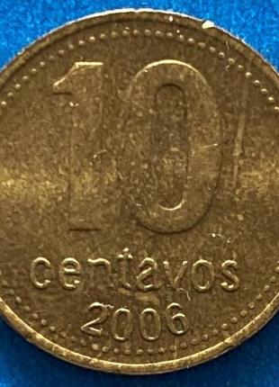 Монета аргентини 10 сентаво 2006 р.