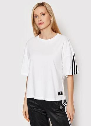 Adidas футболка future icons 3-stripes he0309 белый loose fit
