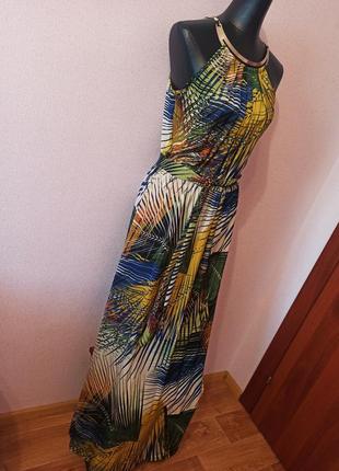 Довга літня жіноча сукня сарафан плаття
