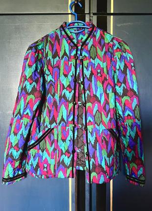 Жакет пиджак курточка стеганная в геометрический принт винтаж american vintage hollywood