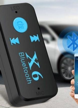 Бездротовий aux адаптер bluetooth приймач аудіо ресивер bt-x6 tf card