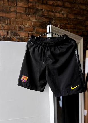 Nike x fc barcelona men’s football soccer 2011/12 active sport shorts swoosh dri-fit спортивні, футбольні шорти