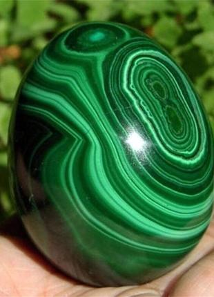 Камінь малахіт у формі яйця resteq. яйце з натурального малахіту 4 см. кам`яне яйце
