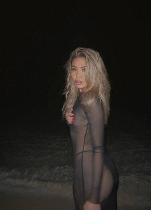 Сукня у сіточку з розрізом 42-46