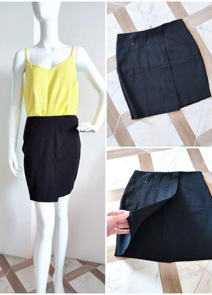 Еластична юбка карандаш ♥️ с запахом, асимметричная черная