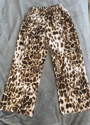 Широкие штаны леопард л -хл