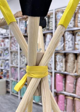 Детский вигвам "бэтмен", полный комплект, желтый, черный цвет, палатка для детей,110х110х180см