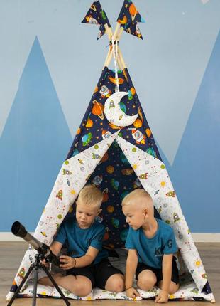 Вігвам дитячий з планетами "космос", дитяча палатка підвіска місяць в подарунок new