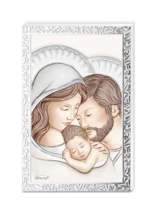 Серебряная икона святое семейство (11,5 x 17,5 см) valentі 81551 4l