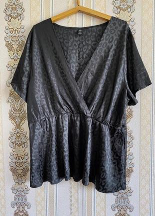 Легкая летняя блуза, черно-серая футболка блузка