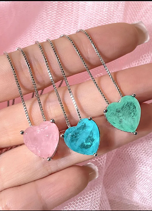 Кулон, подвес бирюзовый, зеленый сердце💚4 фото
