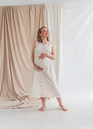 Льняна сукня для вагітних