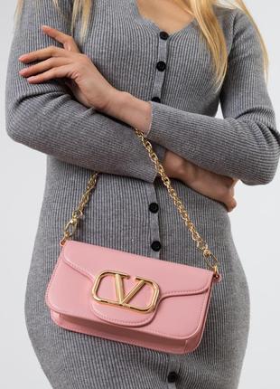 Сумка женская розовая с пряжкой 6787-c s