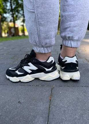 Кроссовки new balance 9060 mono black черные женские / мужские