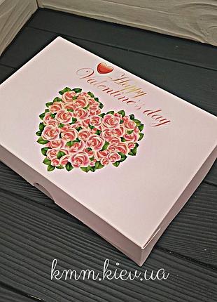 Коробка happy valentine`s day (щасливого дня валентина) 225х150х60мм