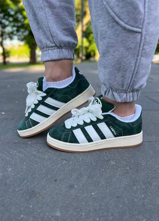 Кроссовки adidas campus 00s green зеленые женские / мужские