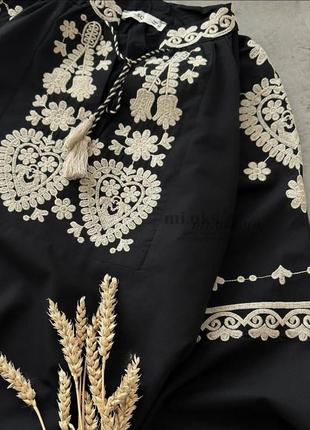 Турецька оверсайз блуза блузка вишиванка з рукавами ліхтариками