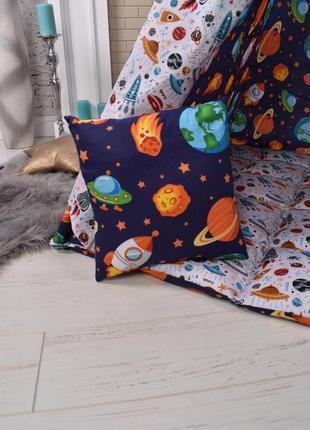 Большой детский вигвам космос, индивидуальный набор, 150х150х200см, подвеска месяц - в подарок