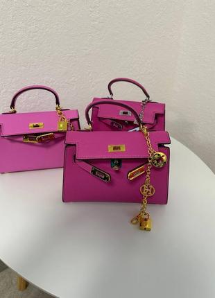 Сумка в стиле hermes kelly mini pink