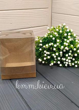 Коробка акваріум 90х90х110мм -крафт
