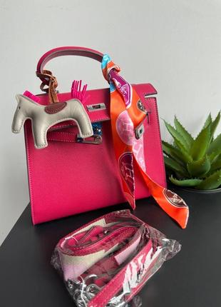 Сумка в стиле hermes kelly pink