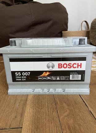 Аккумулятор автомобильный 12v bosch s5 007 silver plus 74 ач