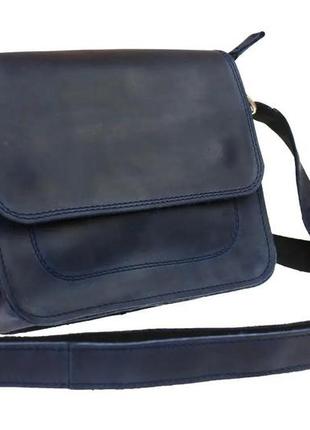 Сумка жіноча шкіряна маленька синя клатч