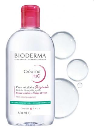 Міцелярна вода bioderma crealine h2o original micellar water 500 мл