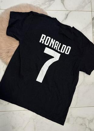 Стильная черная футболка ronaldo, футболка