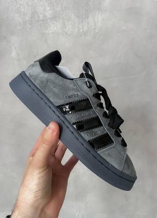 Стильные женские кроссовки adidas campus 00s graphite black тёмно-серые