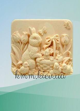 Силіконова форма люкс кролик з курчатами 3d