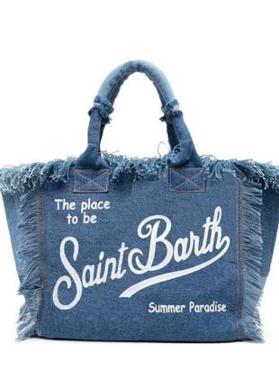 Пляжная сумка saint barth люкс качество синего цвета