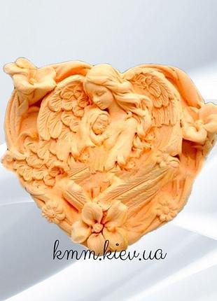 Силіконова форма люкс мама з малюком в ангельських крилах