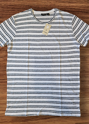 Мужская футболка в полоску, льняная футболка