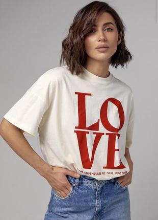 Бавовняна футболка з написом love