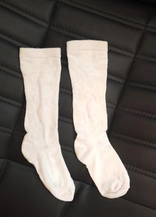 Хлопкові гольфи білі гольфіки дитячі високі носки гетрами шкарпетки бавовняні