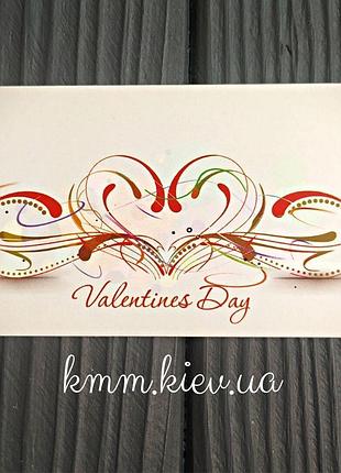Бірка листівка happy valentine`s day! (мінімалізм) 90х50мм 5шт