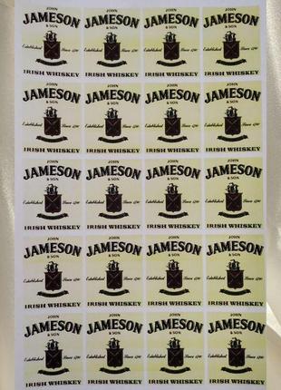 Наклейка етикетка на пляшку віскі jameson