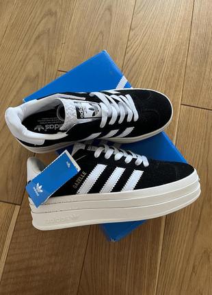 Adidas gazelle bold жіночі кеди чорні