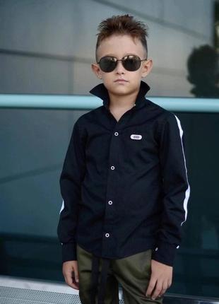 Детская классическая рубашка для мальчика подростка черная подростковая рубашка с длинным рукавом нарядная