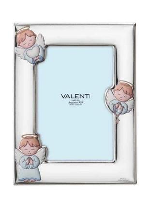 Срібна фоторамка три ангела для хлопчика (14,5 x 19 см) valenti 73158 3lc