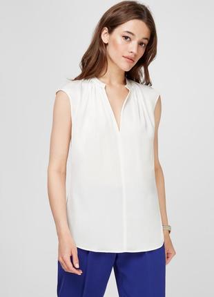 Біла шовкова блуза, сорочка без рукавів (100% шовк)