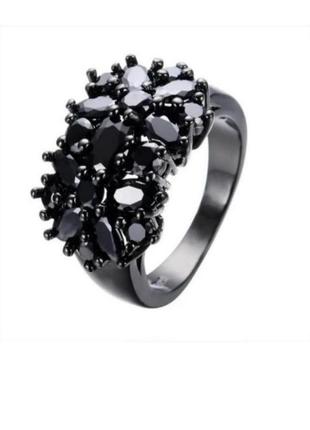 Кольцо кольцо стильное украшение современного дизайна черные агаты
